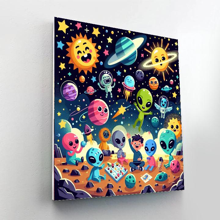 Colorful Outer Space Paint By Numbers Art