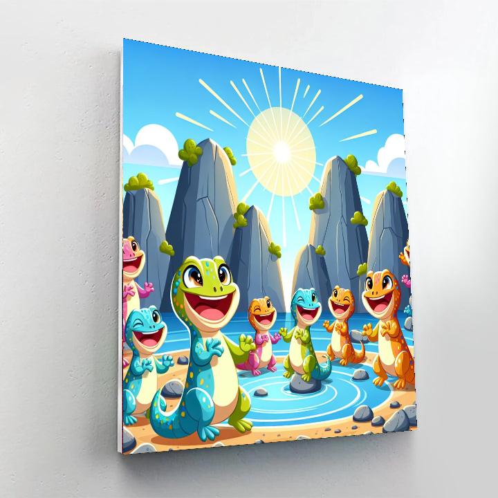 Lively Lizard Lagoon Numbered Painting Kits