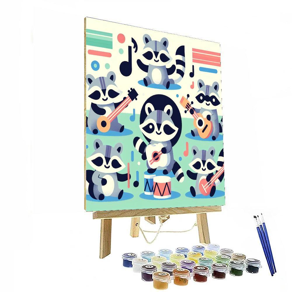 Rockin' Raccoon Band Paint By Color