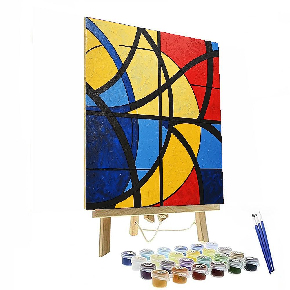 Piet Mondrian Inspired Dazzling Geometric Waves  Paint By Numbers Kits