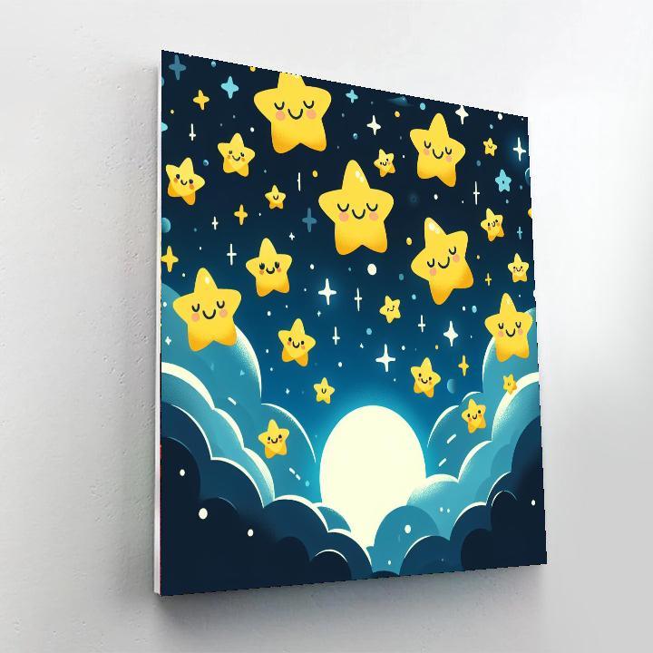 Cheerful Starry Night Numbered Painting Kits