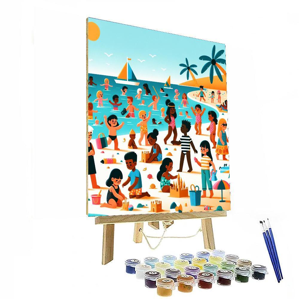 Joyful Beach Celebration Number Painting