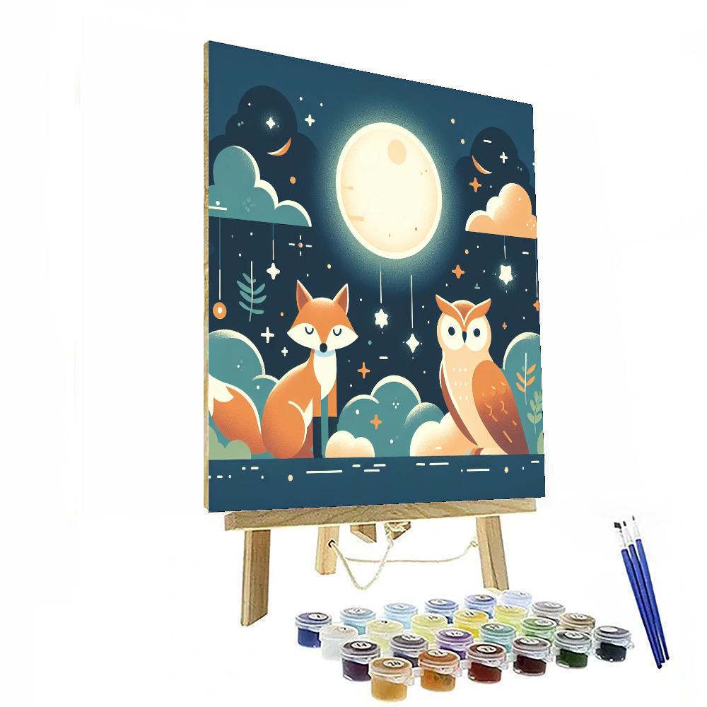 Moonlight Menagerie Paint By Numbers Art