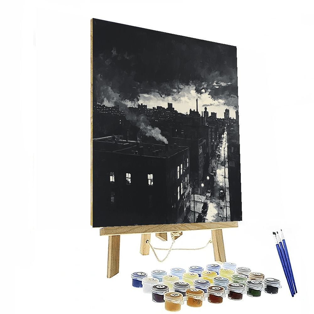 Edward Hopper Inspired City Noir  Paint By Color
