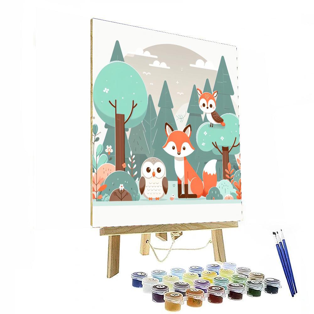 Forest Critters Friendship Number Painting
