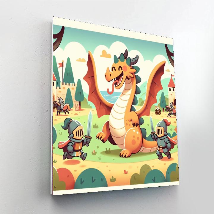 Knights And Dragon Friends Paint By Number