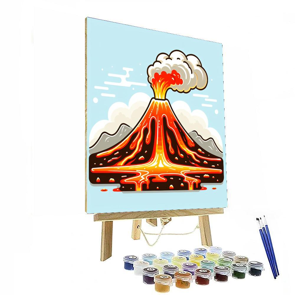 Roaring Volcano Number Painting