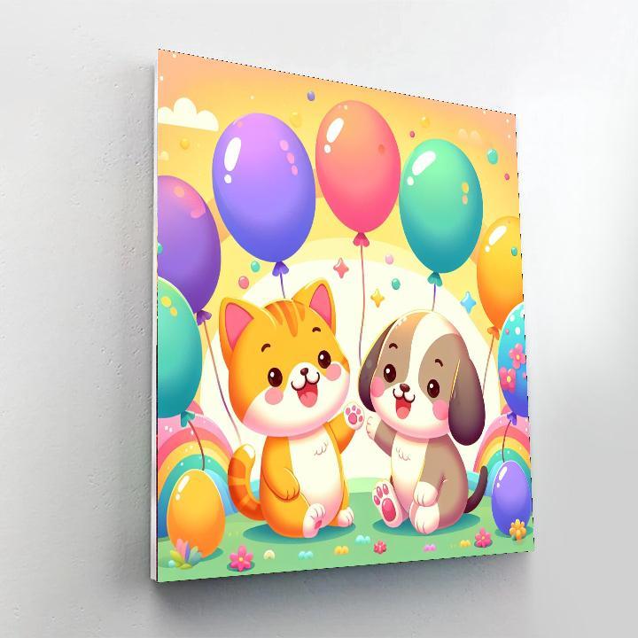 Cuddly Pets Party Numbered Painting Kits