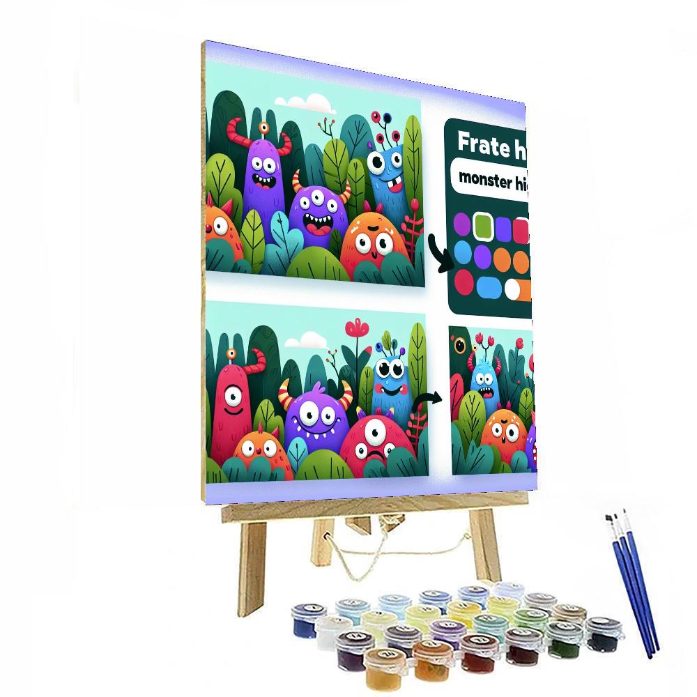 Giggly Monster Hideout Paint By Numbers Art