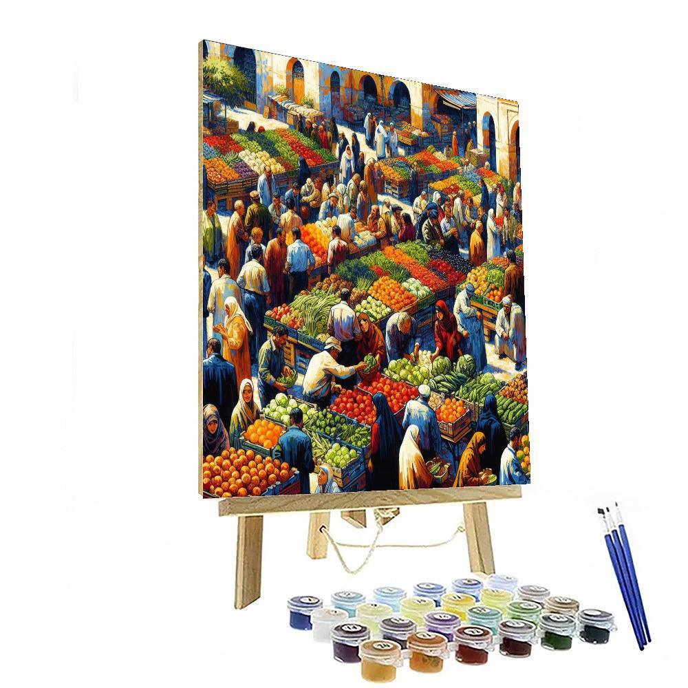 Mediterranean Market Morning Number Painting