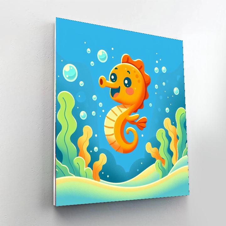 Excited Seahorse Painting By Numbers Kit