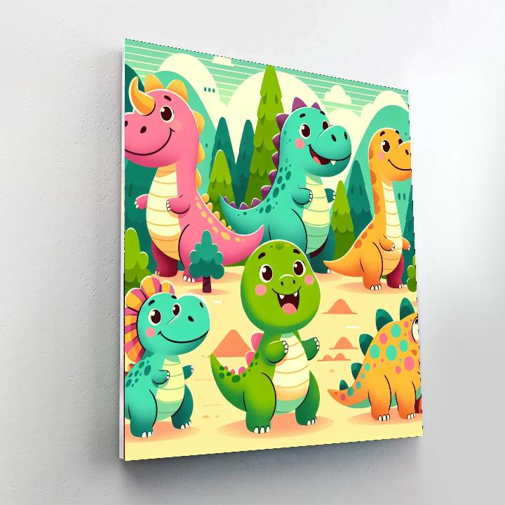 Charming Dino Friends Painting By Numbers Kit