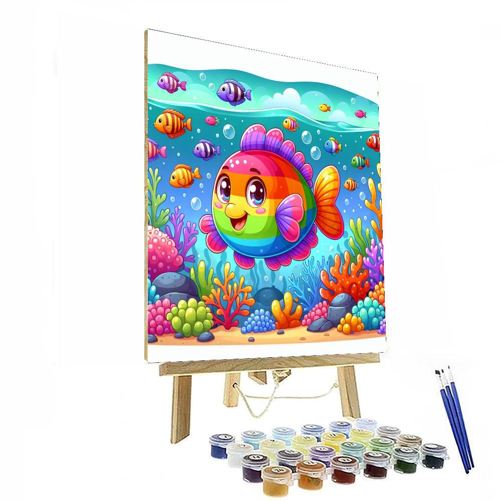 Sassy Rainbow Fish Numbered Painting Kits