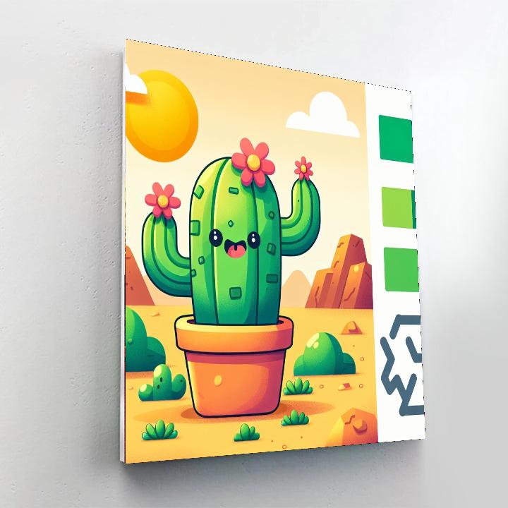 Cool Cactus Painting Number Kit