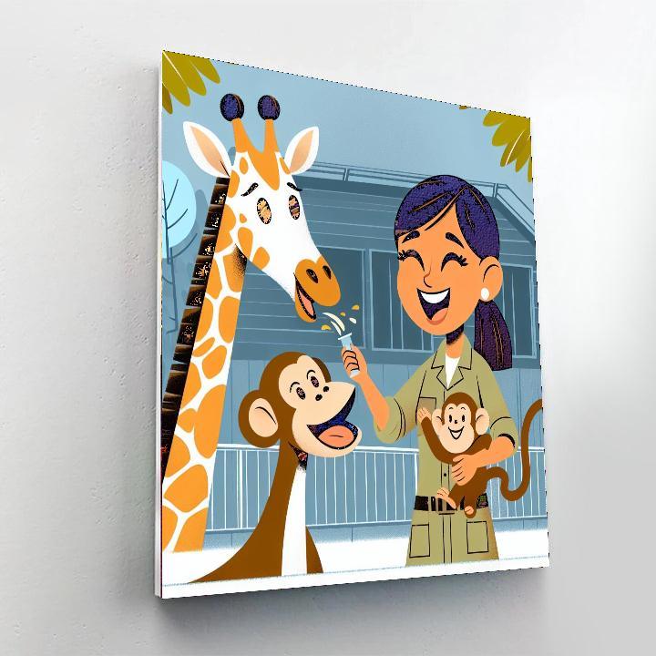 Friendly Neighborhood Zoo Painting By Numbers Kit