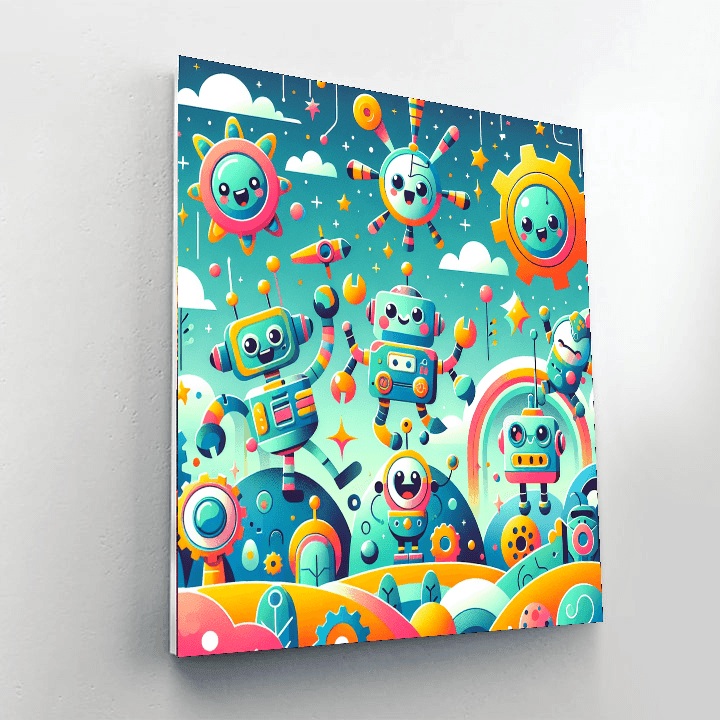 Exciting Robot Adventure Number Painting