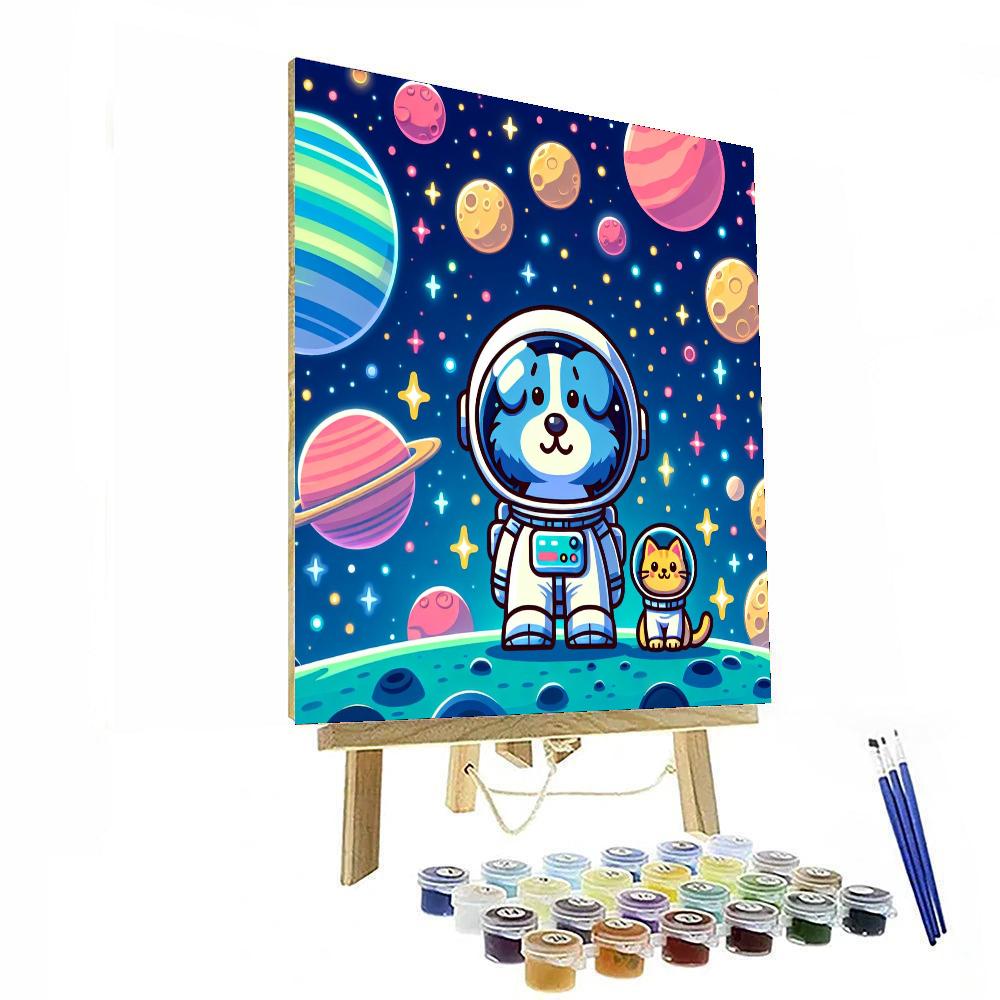 Space Animals Expedition Painting Number Kit