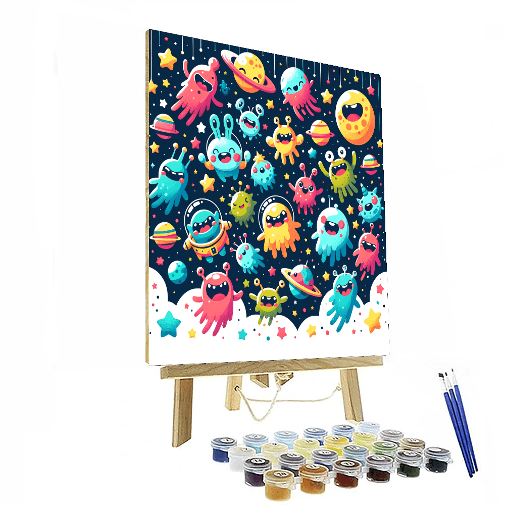 Whimsical Space Creatures Painting Number Kit