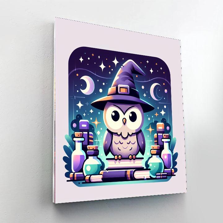 Wizard School Owl Number Painting