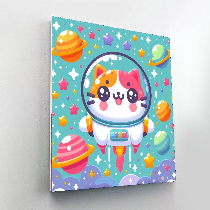 Funky Space Explorer Cat Numbered Painting Kits