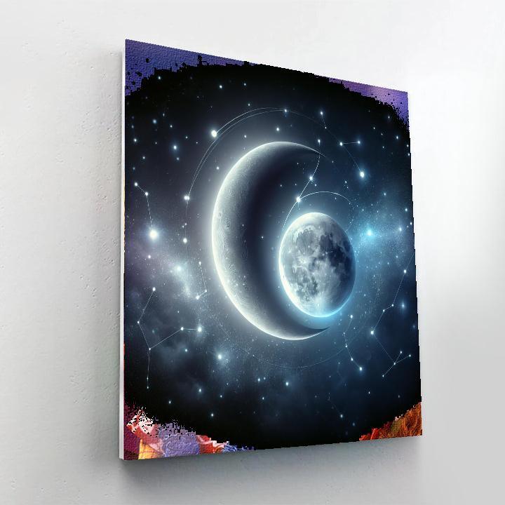 Mystical Lunar Phases Painting Number Kit