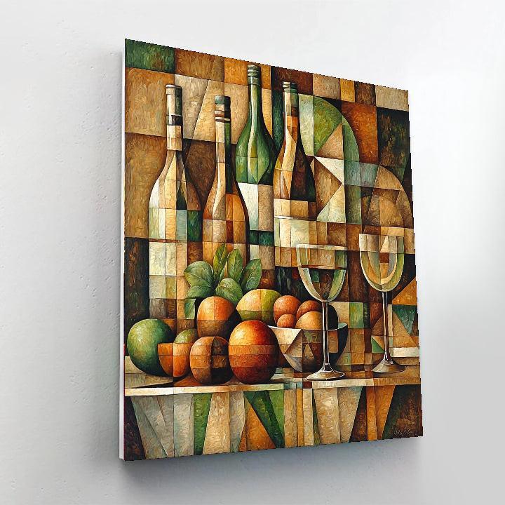 Juan Gris Inspired Cubist Wine And Dine  DIY Paint By Numbers