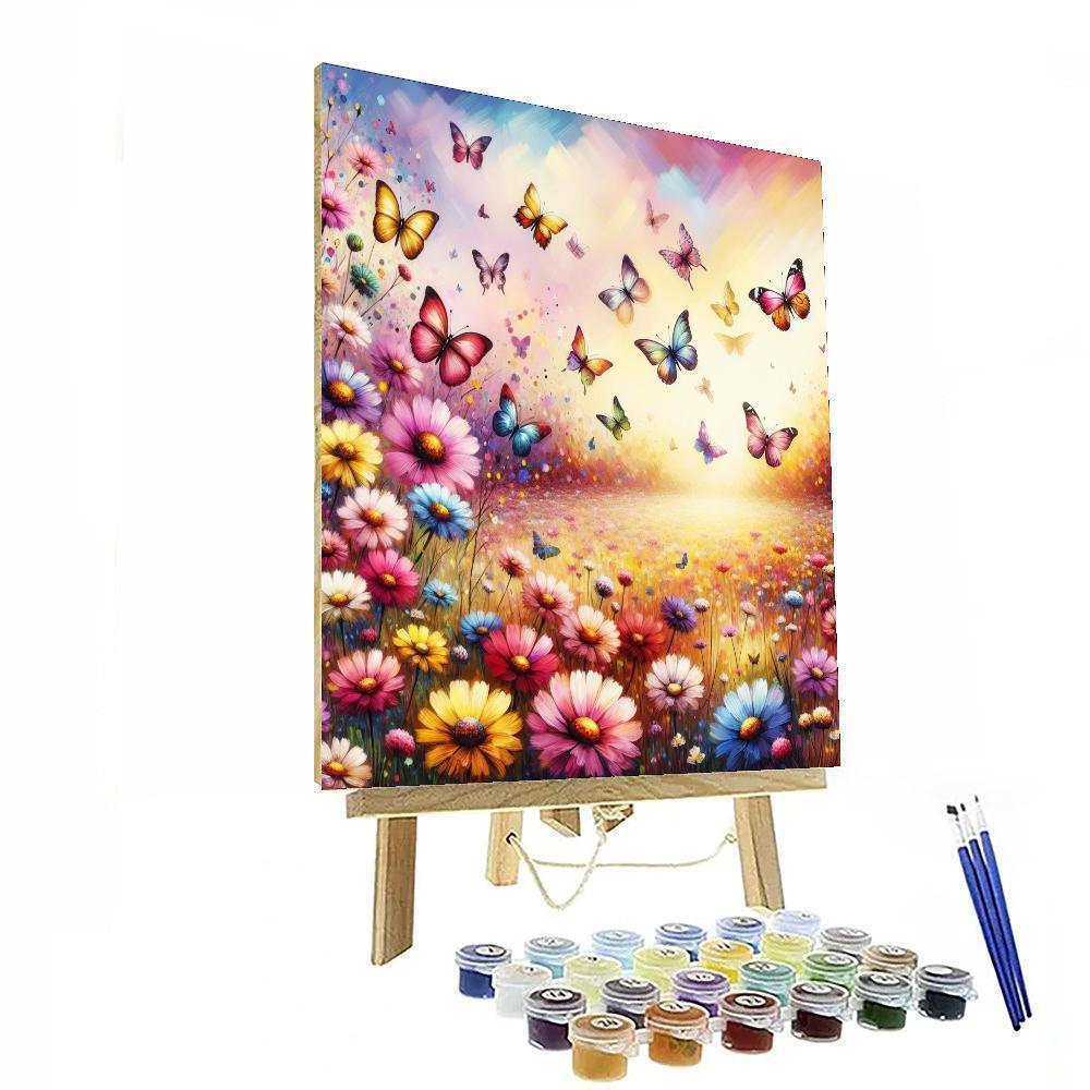 Colorful Butterfly Meadow Paint By Color