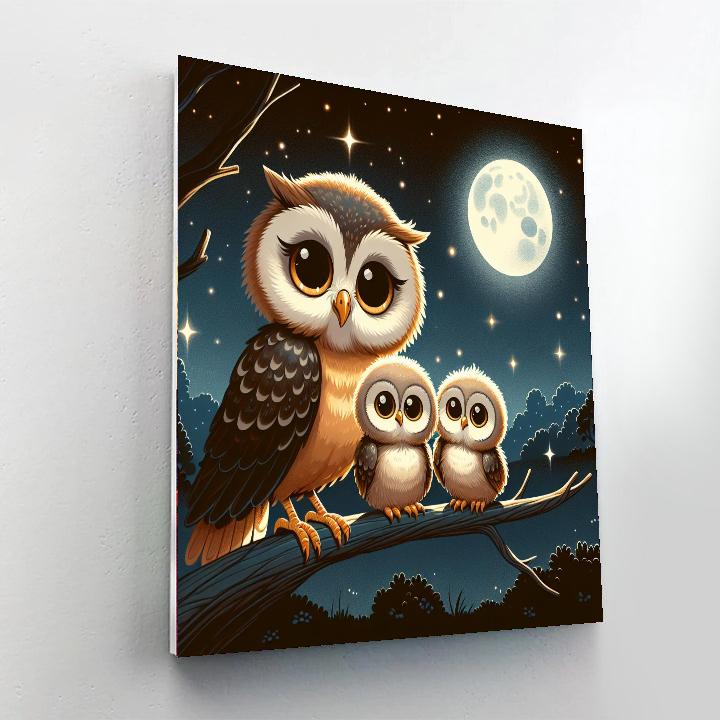 Curious Owl Family Numbered Painting Kits