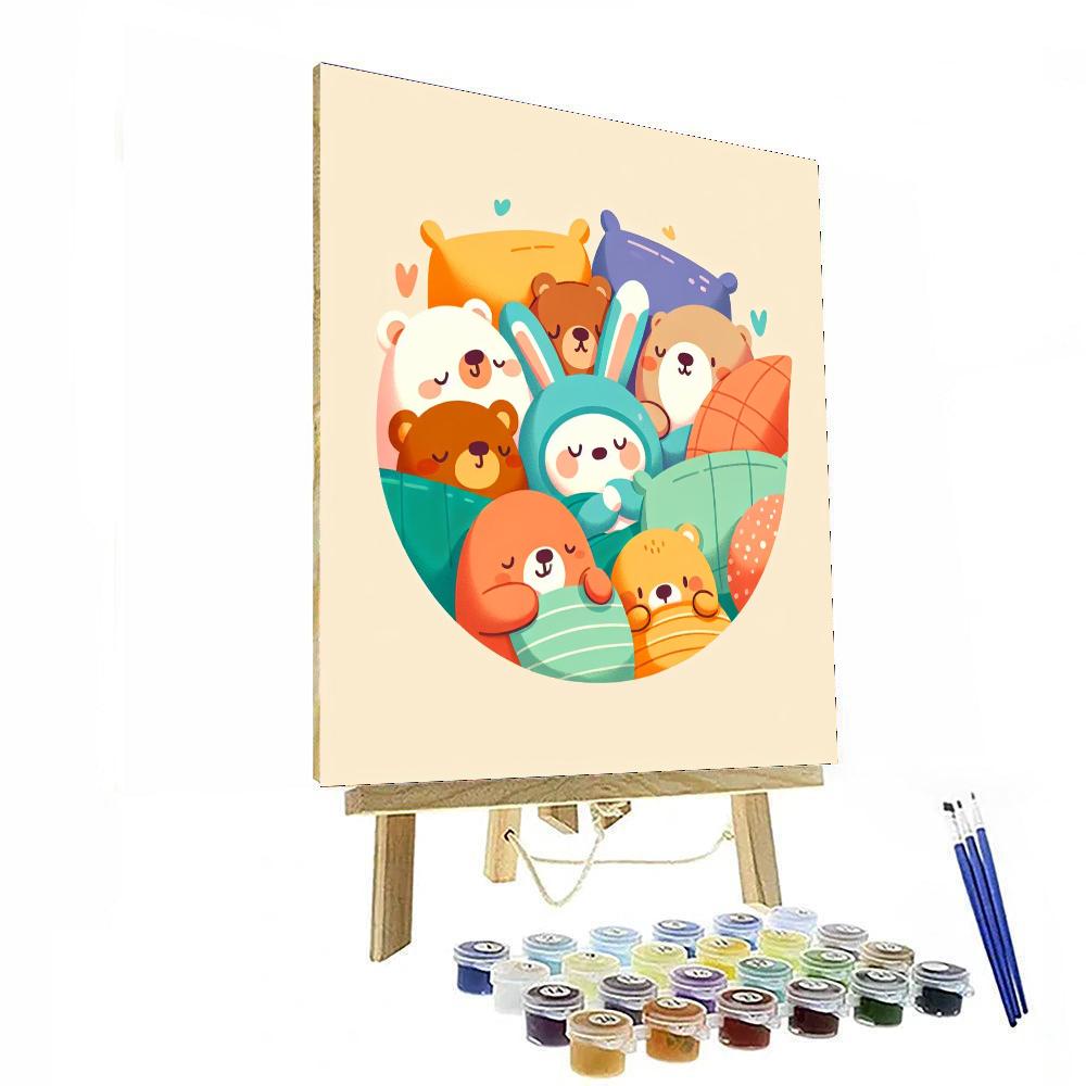 Cuddly Critters Corner Numbered Painting Kits