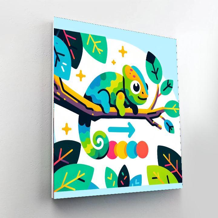 Cheerful Chameleon's Color Show Painting Number Kit