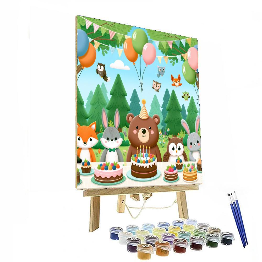Woodland Creature Celebration Painting Number Kit