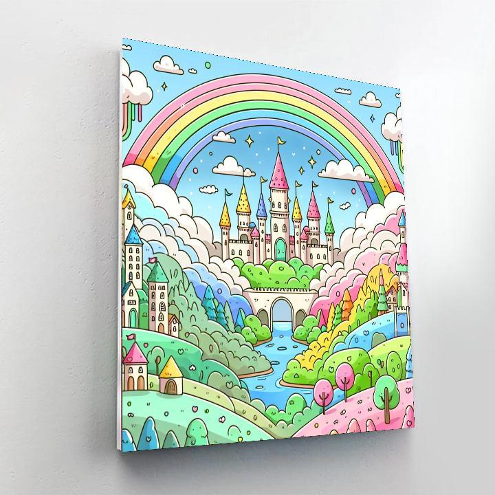 Rainbow Castle Dreams Painting By Numbers Kit