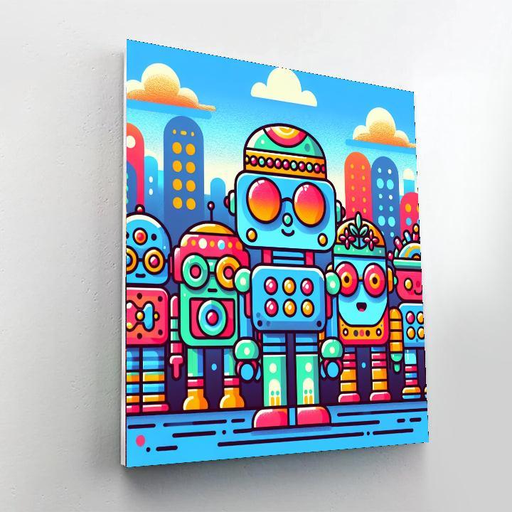 Radiant Robot Friends Numbered Painting Kits