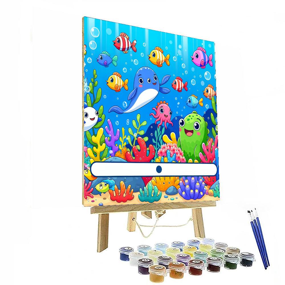 Ocean Adventure With Friendly Sea Creatures Number Painting