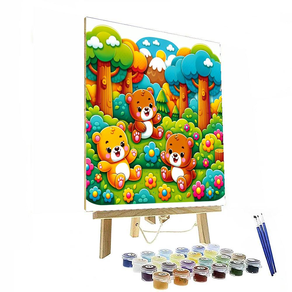 Adventurous Bear Cubs Numbered Painting Kits