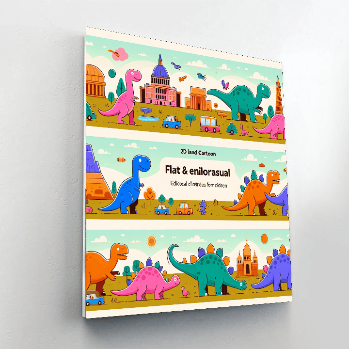 Time-traveling Dinosaurs Paint By Numbers Art