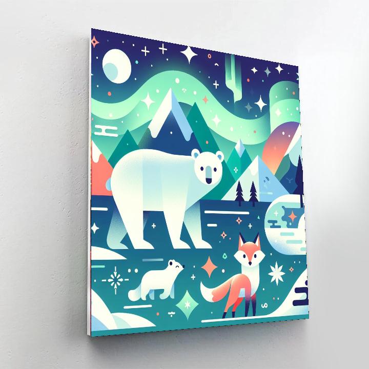 Winter's Magical Aurora Paint By Numbers