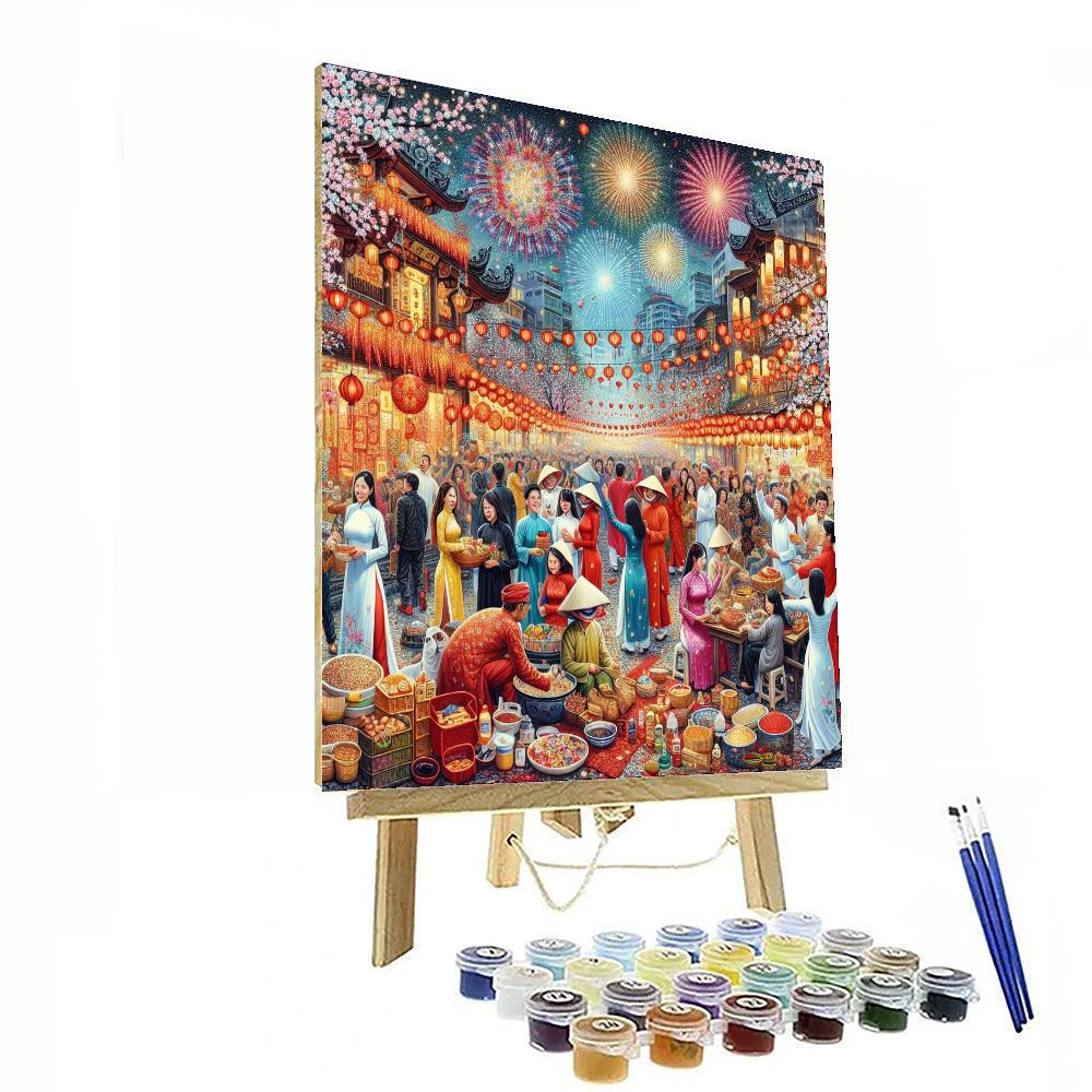 Tet Nguyen Dan - Hanoi, Vietnam Painting Number Kit