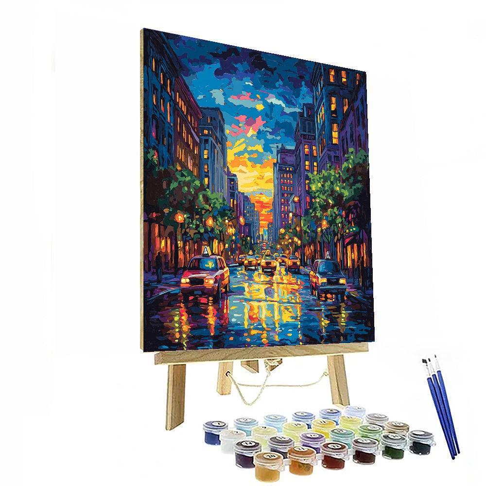 Edward Hopper Inspired Nocturnal City Glow  Paint By Numbers