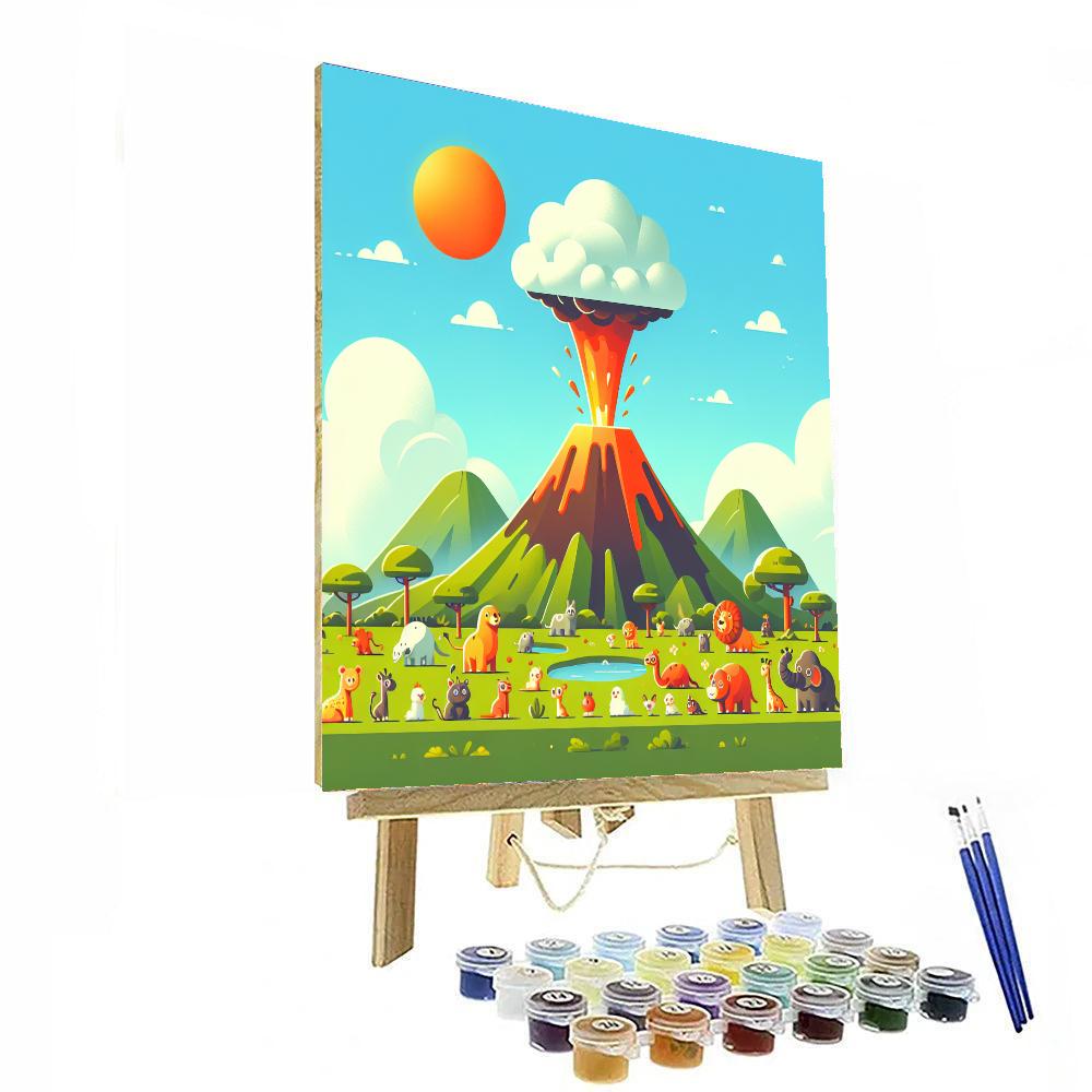 Bubbling Volcano Adventure DIY Paint By Numbers