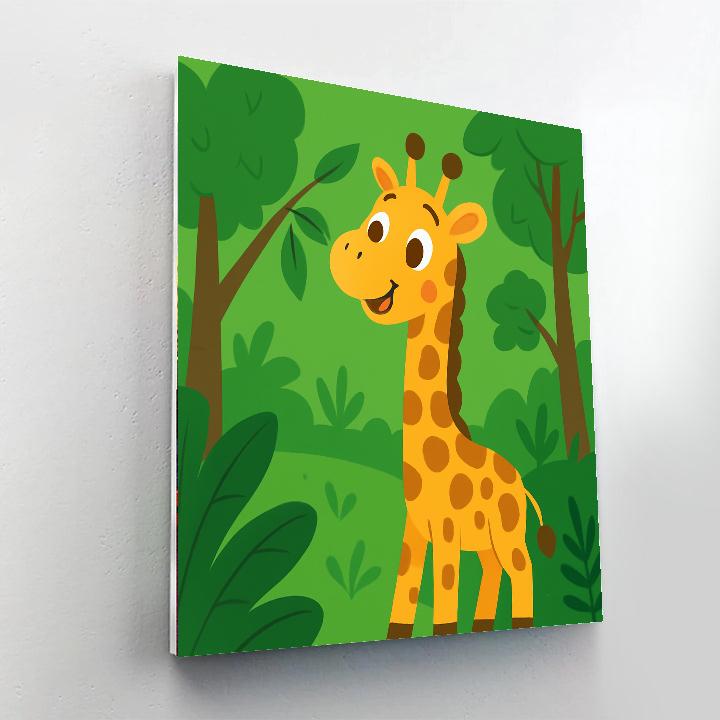 Giraffe In The Jungle Painting By Numbers Kit