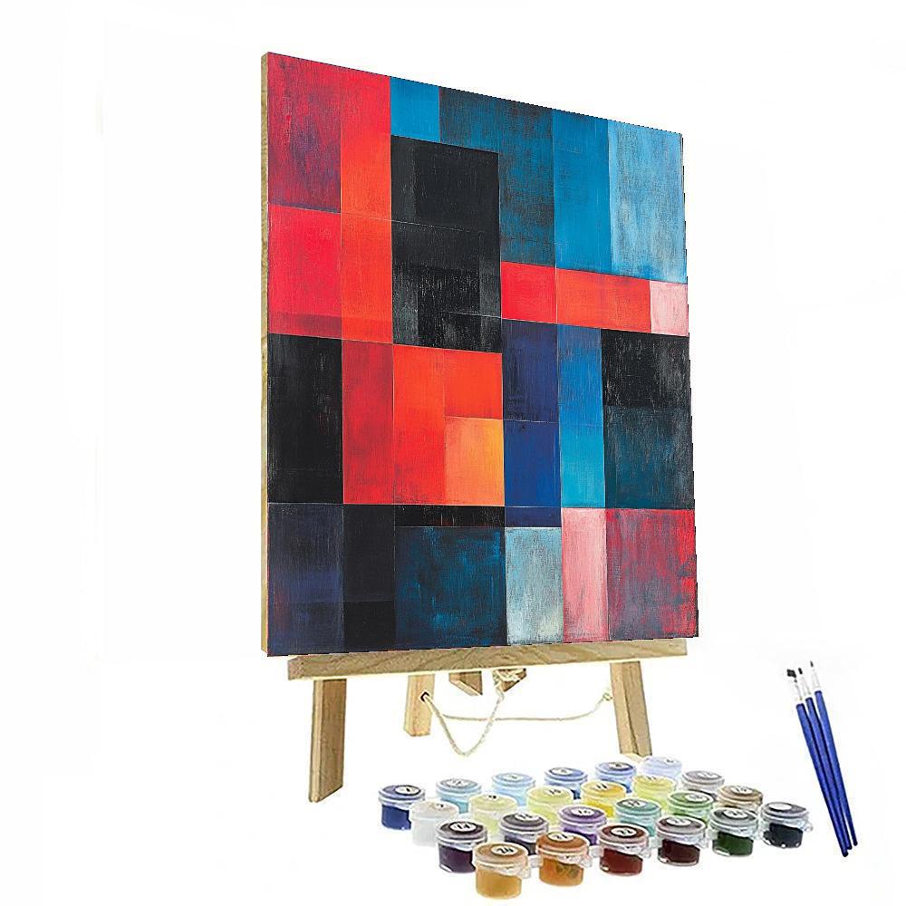 Kazimir Malevich Inspired Colorful Tension  Painting Number Kit
