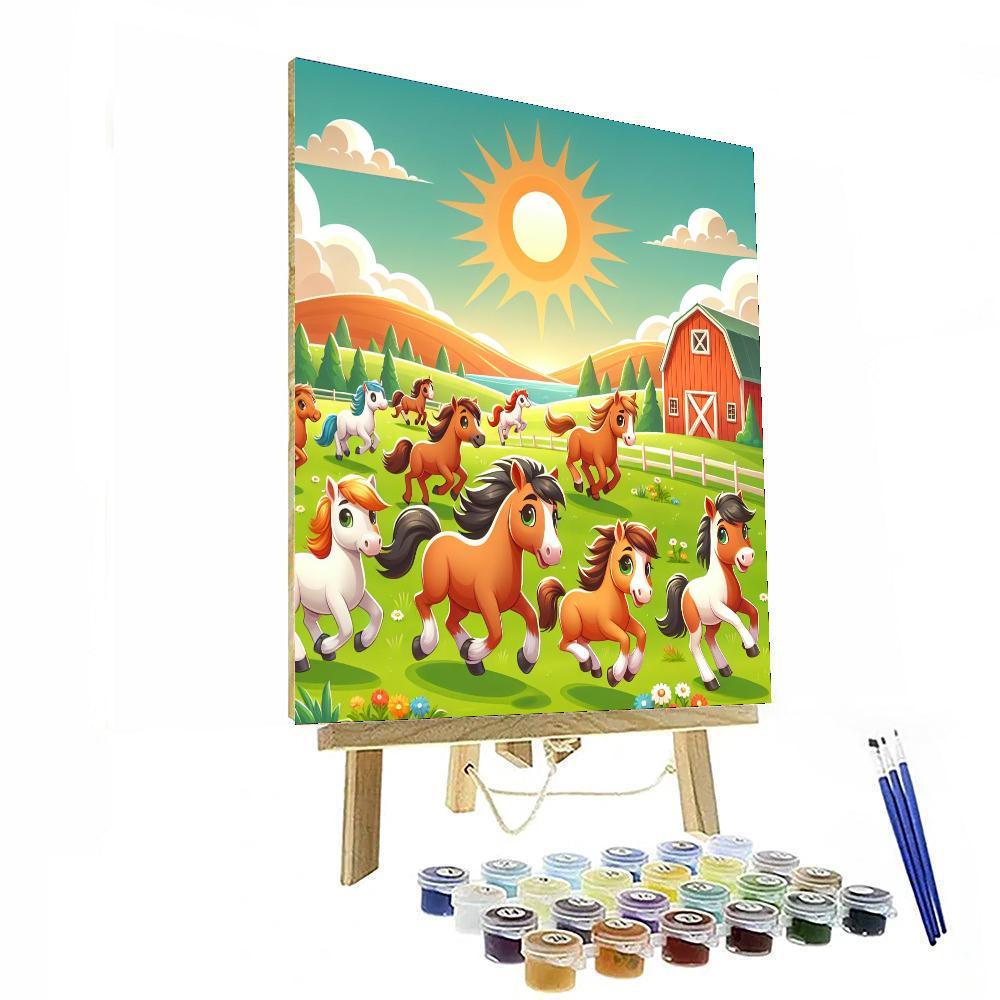 Giddy Up Horse Ranch Paint By Number