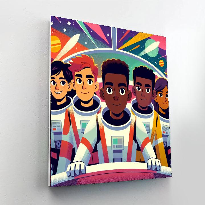 Space Galaxy Heroes Painting By Numbers Kit