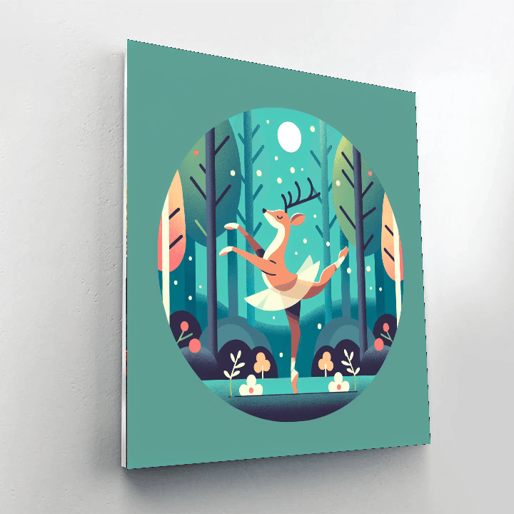 Ballet In The Woods With Graceful Deer Numbered Painting Kits