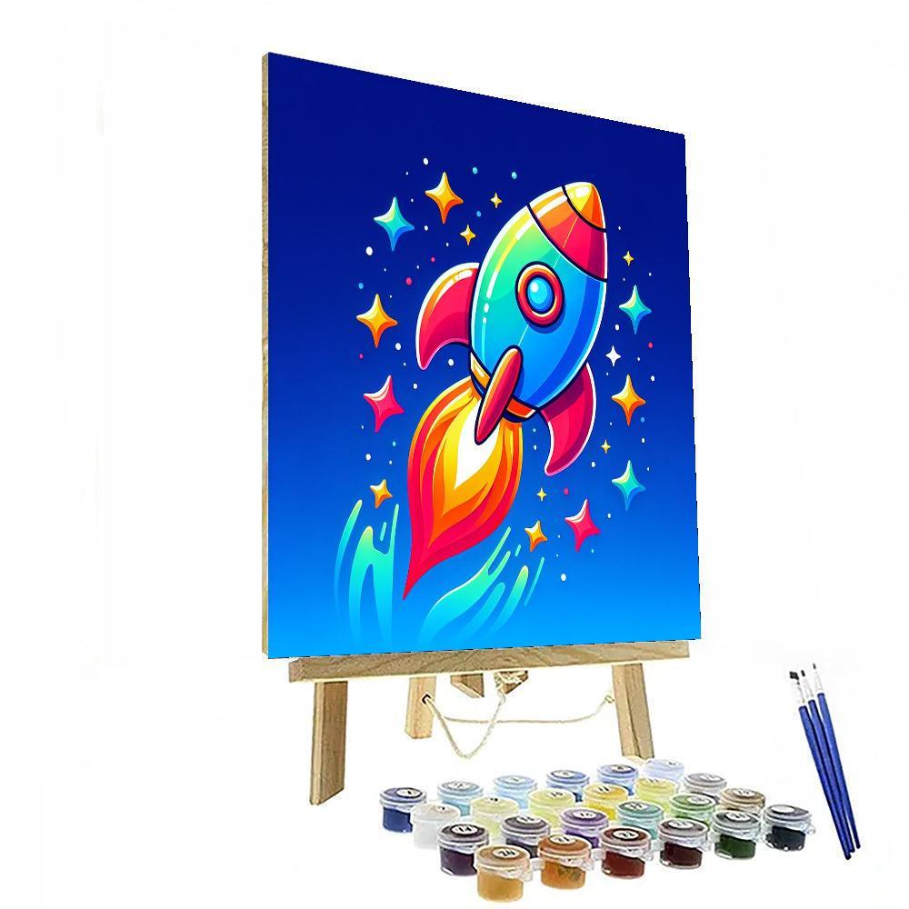 Happy Rocket Launch Numbered Painting Kits