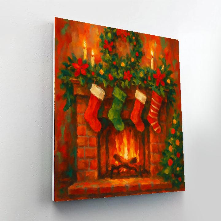 Christmas Hearth Warmth Number Painting