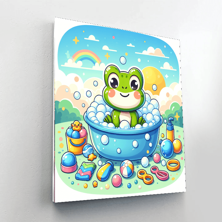 Bubbly Bath Time Frog Paint By Number