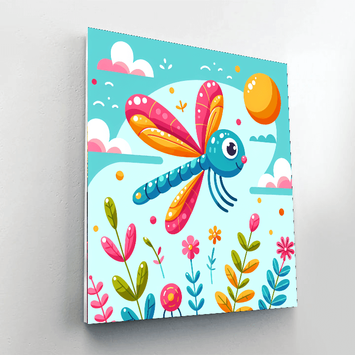 Charming Dragonfly Number Painting