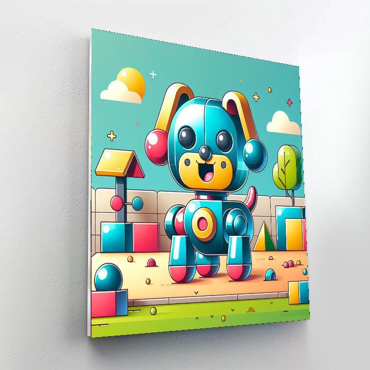 Clever Robot Dog Painting By Numbers Kit